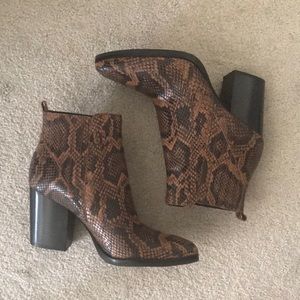Marc Fisher snake skin booties